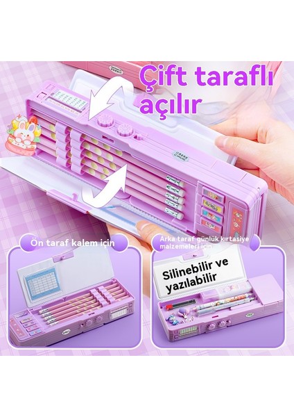 Köpek Yavrusu Çok Fonksiyonlu Kırtasiye Kutusu Kız Şifre Kilidi Otomatik Kalem Kutusu Mekanizması (Yurt Dışından) modelleri