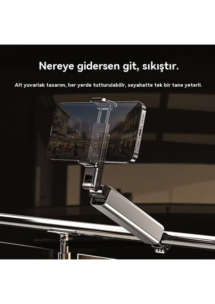 Alüminyum Alaşımlı Cep Telefonu Standı Seyahat Ev Uçak Yüksek Hızlı Tren Taşınabilir Katlanır Döner Teleskopik (Yurt Dışından) fiyatları