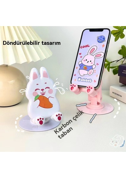 Metal Sevimli Karikatür Masaüstü Cep Telefonu Tablet Standı 360 ° Döndürülebilir Taşınabilir Tembel Katlanır Destek Standı (Yurt Dışından) fırsatları