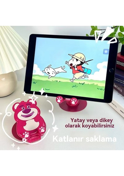 Metal Sevimli Karikatür Masaüstü Cep Telefonu Tablet Standı 360 ° Döndürülebilir Taşınabilir Tembel Katlanır Destek Standı (Yurt Dışından) indirimleri