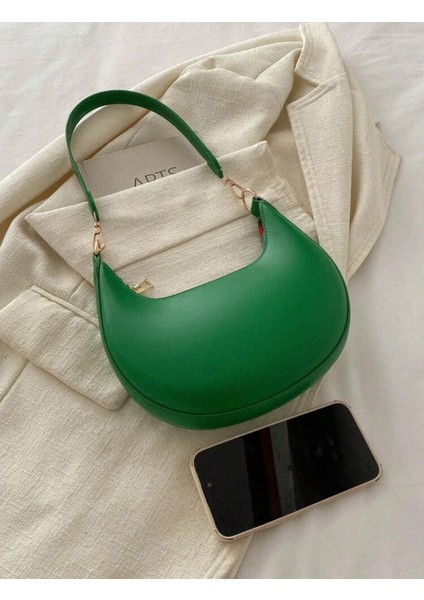 Ay Dizaynlı Günlük Şık Tasarımlı Kadın Koltuk Altı Baget Çanta