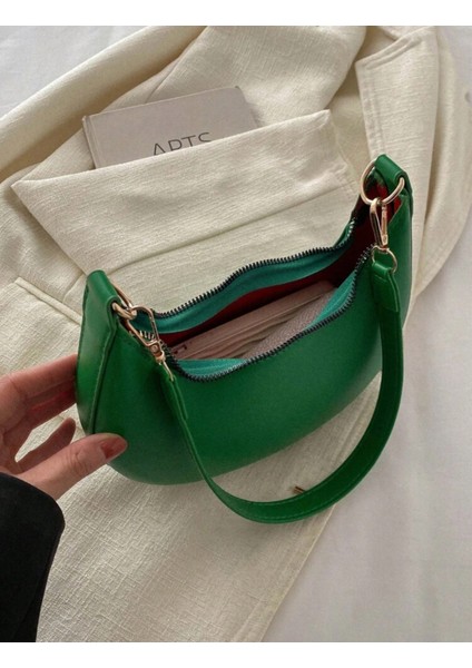 Ay Dizaynlı Günlük Şık Tasarımlı Kadın Koltuk Altı Baget Çanta