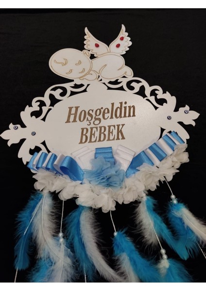 Hoşgeldin Bebeğim Tüylü Özel Tasarım Kapı Süsü modelleri