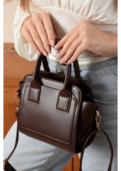 Kutu Üç Gözlü El ve Omuz Çantası