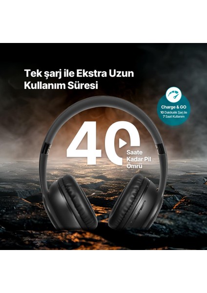 Soundlife On Kulaküstü Kablosuz Bluetooth Kulaklık Siyah 2KM157 fırsatları
