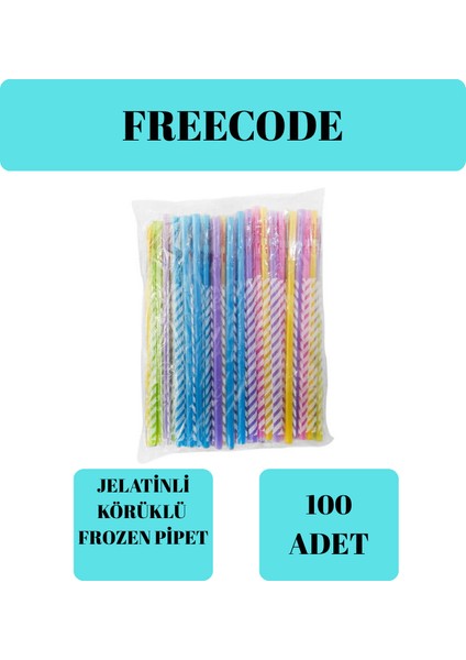 Renkli Körüklü Jelatinli Frozen Pipet 100 Lü Paket