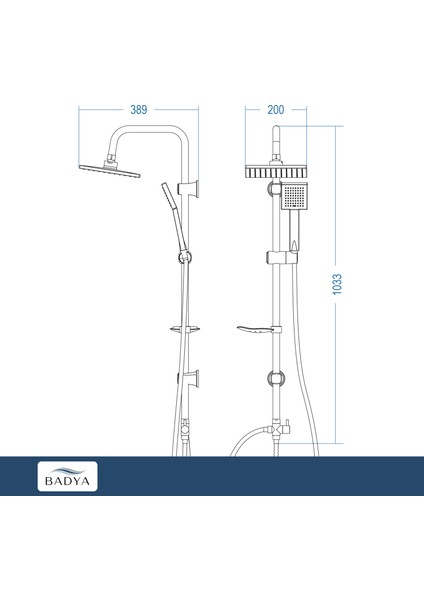 Quadro 200 Tepe Duş Seti Krom D.199.4.2 fırsatları