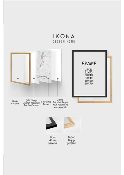 Ahşap Çerçeveli 3'lü Poster Tablo Seti | Modern Stil Minimal Duvar Dekoru indirimleri