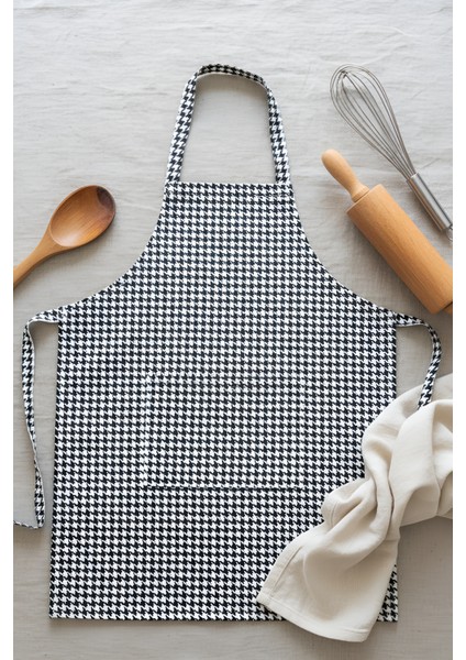Siyah Beyaz Kazayağı Gabardin Kumaş Mutfak Aşçı Önlüğü Master Chef fiyatları