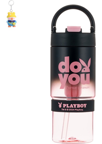Playboy Zhiyun Meyve Çay Fincanı Taşınabilir Öğrenci Okulu Pipetli Fincan Yüksek Değerli Sevimli Su Fincanı Büyük Kapasiteli Su Isıtıcısı (Yurt Dışından)