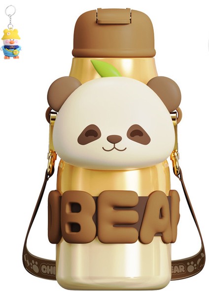 Panda Sarılma Termos Bardak Büyük Kapasiteli Sevimli Karikatür Öğrenci Çocuk Pipetli Bardak Sevimli 316 Su Bardakı (Yurt Dışından)