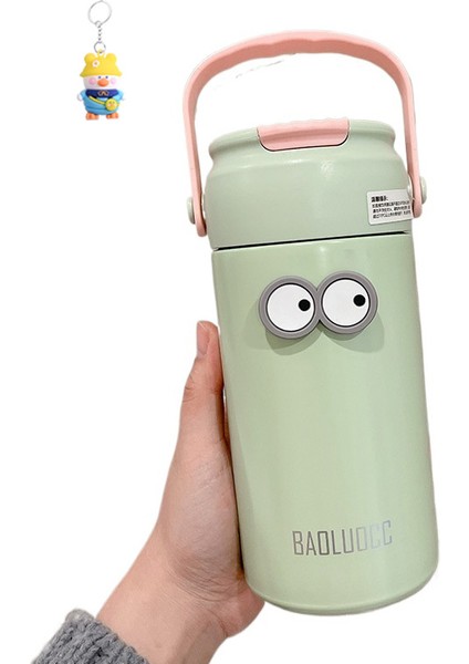 Çay ve Su Ayırma Termos Bardağı, Büyük Kapasiteli Kız Çay Ayırıcı Pipetli Su Bardağı, Taşınabilir Kayışlı Çiçek Çay Bardağı (Yurt Dışından)