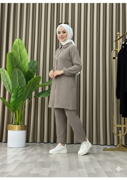 Tesettür Günlük Rahat Ikili Düğmeli Tunik Pantolon Takım fiyatları