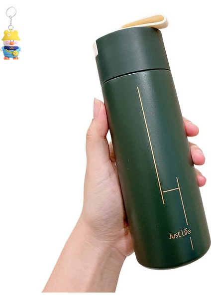 Erkek ve Kadın Paslanmaz Çelik Termos Bardağı Basit Buzlu Su Bardağı Edebi Filtre Çay Araba Öğrenci Bardağı (Yurt Dışından)