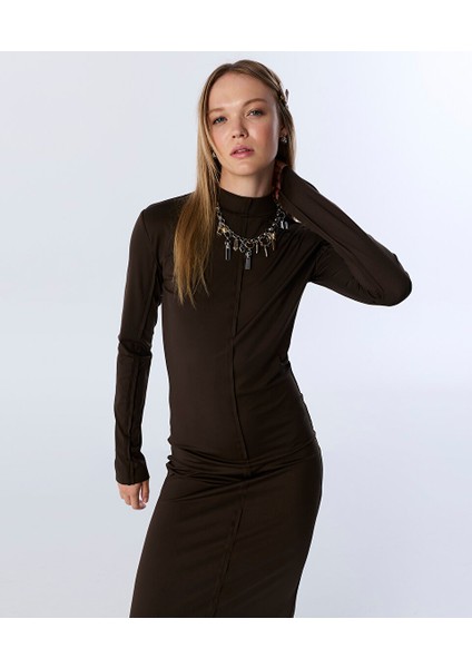 Yüksek Yaka Jarse Elbise TW6250002205074 fiyatları