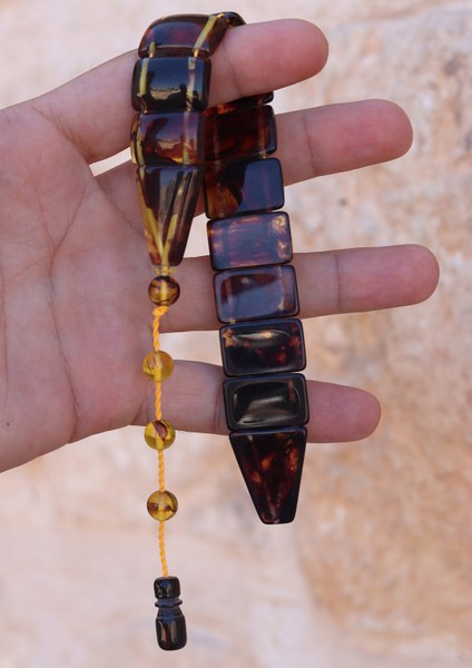 Sarı Siyah Hareli Renk Düz Kesim Toz Kehribar Balık Tesbih 201024697 fiyatları