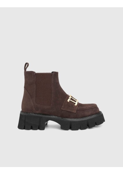 Tasya Hakiki Süet Deri Kahverengi Kadın Bot modelleri