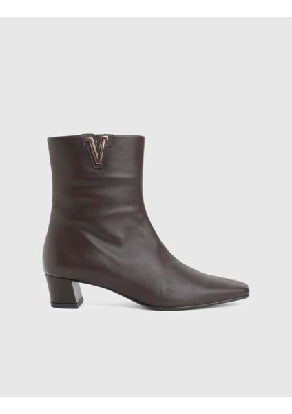 Parisa Hakiki Deri Kahverengi Kadın Topuklu Bot modelleri