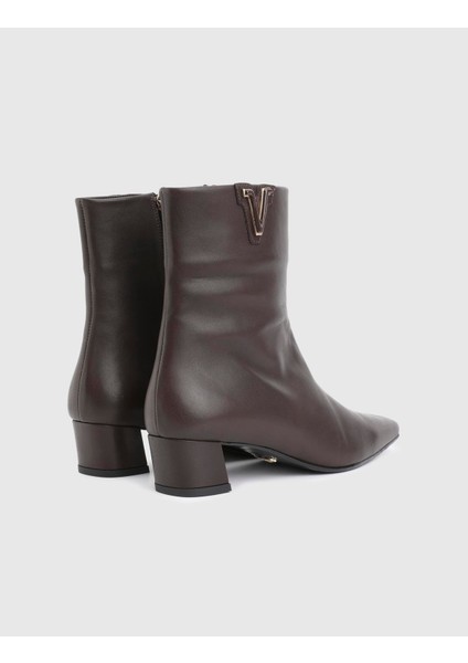 Parisa Hakiki Deri Kahverengi Kadın Topuklu Bot fırsatları