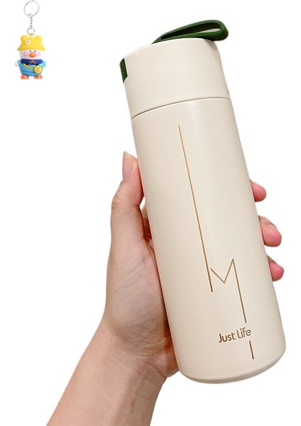 Erkek ve Kadın Paslanmaz Çelik Termos Bardağı Basit Buzlu Su Bardağı Edebi Filtre Çay Araba Öğrenci Bardağı (Yurt Dışından)