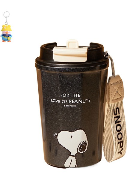 Snoopy Kadın Termos Bardağı Pipetli Taşınabilir Gıda Sınıfı 316 Çift Içme Bardağı Ofis Kahve Bardağı Büyük (Yurt Dışından)