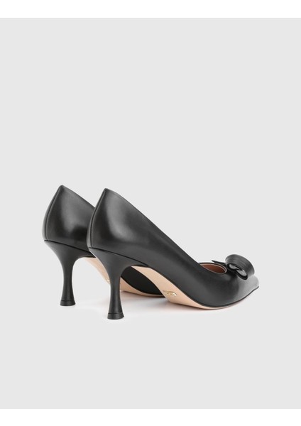 Merisa Hakiki Deri Siyah Kadın Topuklu Ayakkabı fırsatları