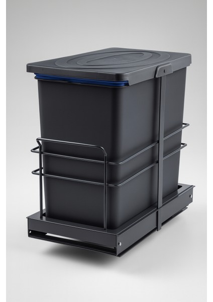 Almital Cassone 24 litre Dolap içi Teleskopik Raylı Antrasit Çöp Kovası, Minimum Kapak Genişliği 40 Cm. modelleri