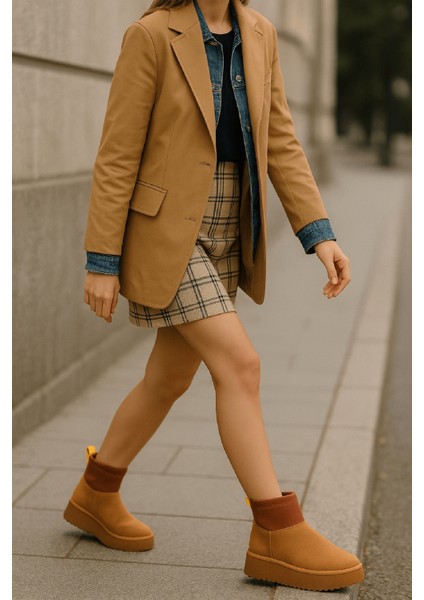 Slavia Taba (4.5 Cm) Içi Kürklü Streçli Günlük Kullanım Bot