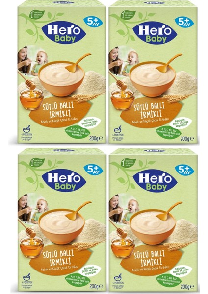 Sütlü Irmikli Ballı Kaşık Mama 200GR 4`lü Avantaj Paketi (800GR)