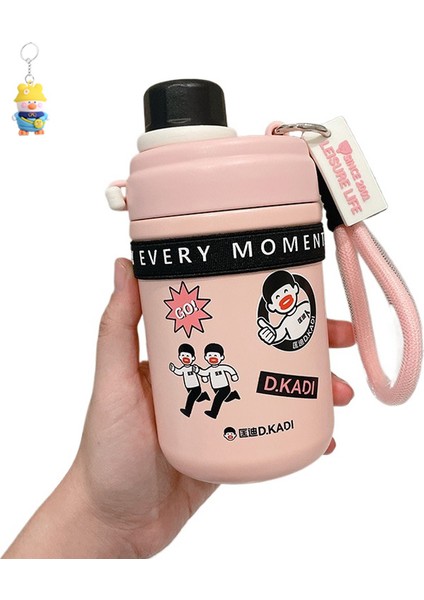 316 Paslanmaz Çelik Termos Bardak Çift Içme Pipetli Su Bardak Erkek ve Kız Öğrenciler Spor Su Bardak Açık Taşınabilir Su Bardak (Yurt Dışından)