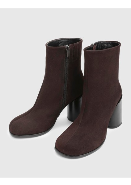Rabit Hakiki Süet Deri Kahverengi Kadın Topuklu Bot fiyatları