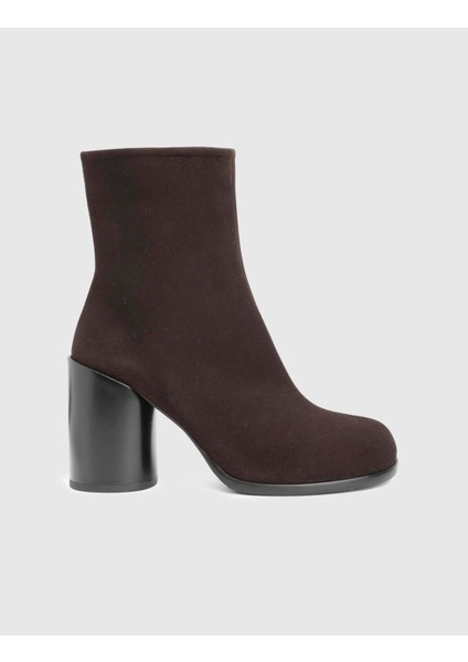 Rabit Hakiki Süet Deri Kahverengi Kadın Topuklu Bot modelleri