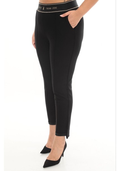 Büyük Beden Kadın Boru Paça Toparlayıcı Yüksel Bel Pantolon