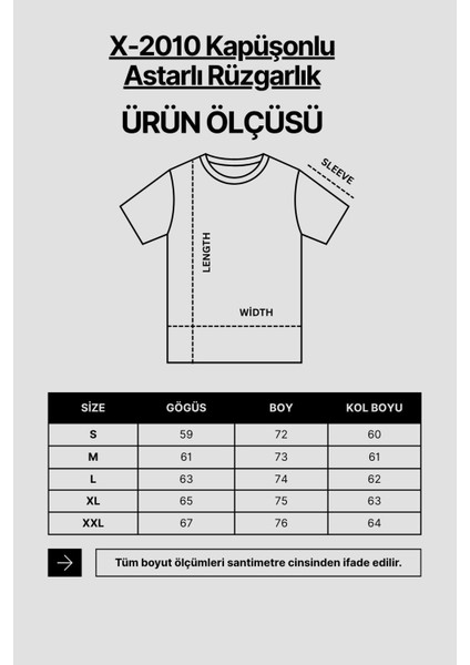 X-2010 Kapüşonlu Astarlı Rüzgarlık