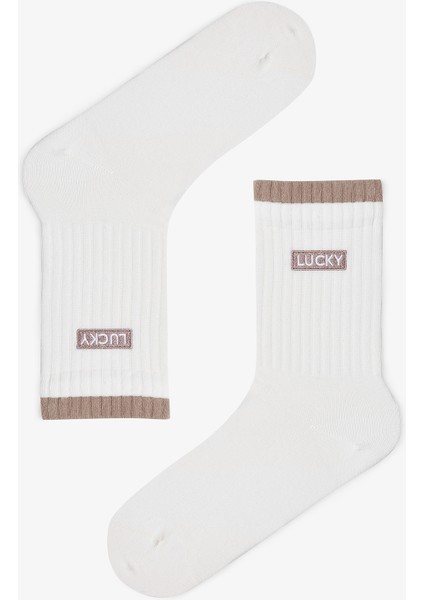 2 Çift Pamuklu Lucky Dokuma Etiketli Soket Çorap fiyatları