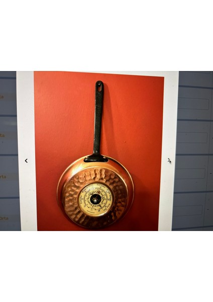 Fransız Barometreli Bakır Tava 44 cm x 22 cm Ölçülerinde