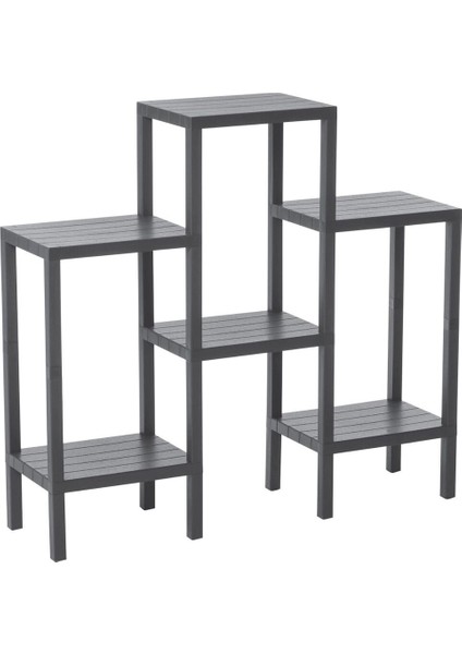 6 Raflı - Gri Modüler Ünite Plastik 108X100X29 cm (5264)