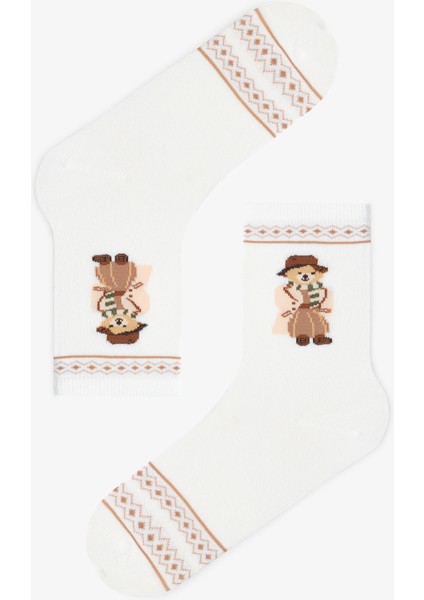 2 Çift Pamuklu Ayı Desenli Soket Çorap modelleri