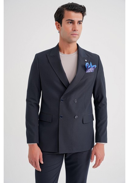C 719 Ceket Comfort Lacivert