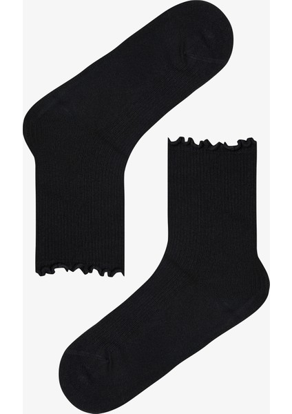 2 Çift Modal Karışımlı Klasik Fırfırlı Soket Çorap fiyatları