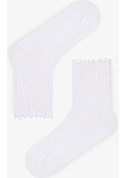 2 Çift Modal Karışımlı Klasik Fırfırlı Soket Çorap modelleri