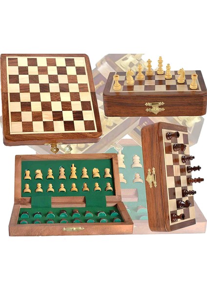 Premium Mıknatıs Taşlı Ahşap Satranç Takımı Katlanabilir Kutulu 30 cm Lüks & Zarif Koleksiyonluk Özel Seri Sınırlı Üretim