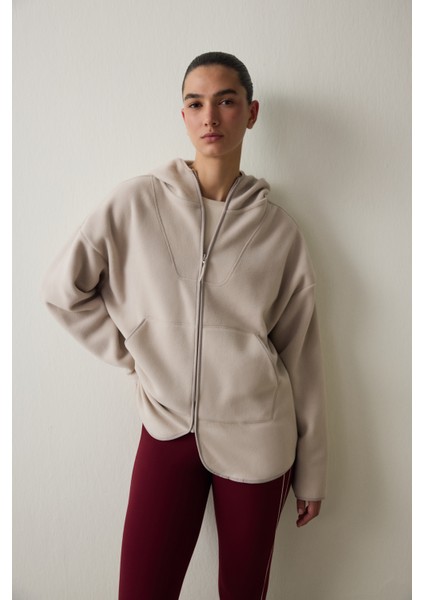 Oversize Polarlı Taş Rengi Ceket fırsatları