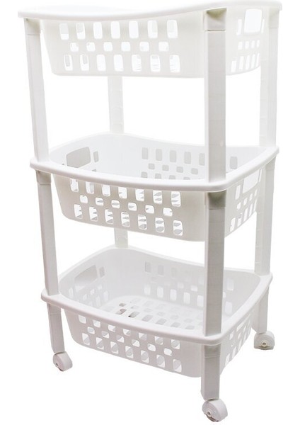 3 Katlı Sepet Düzenleyici - Raf Ünitesi Tekerlekli 400X295X700MM (5264)