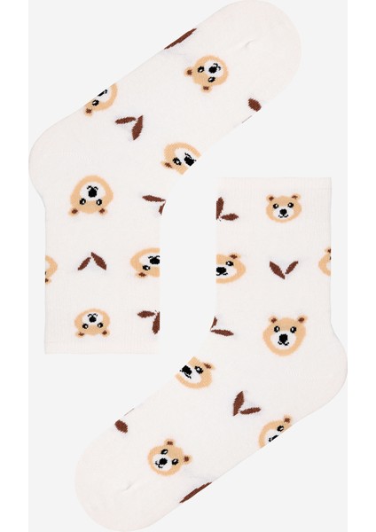 2 Çift Pamuklu Ayı Desenli Çizgili Soket Çorpa fiyatları