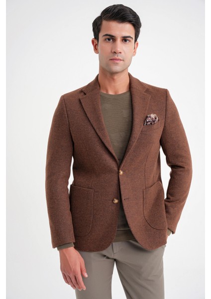 C 717 Ceket Regular Fit Tütün