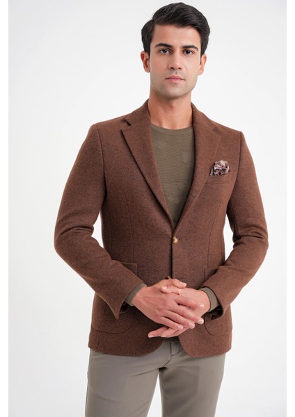 C 717 Ceket Regular Fit Tütün modelleri