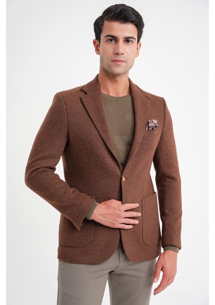 C 717 Ceket Regular Fit Tütün