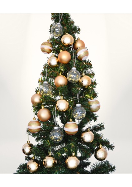 Yılbaşı Süsü Farklı Detaylı 25 Parça Altın Rengi Yılbaşı Ağaç Süsü fiyatları