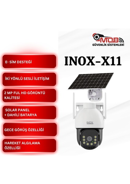 -X11 2mp 4g Esim Destekli Solar Kamera